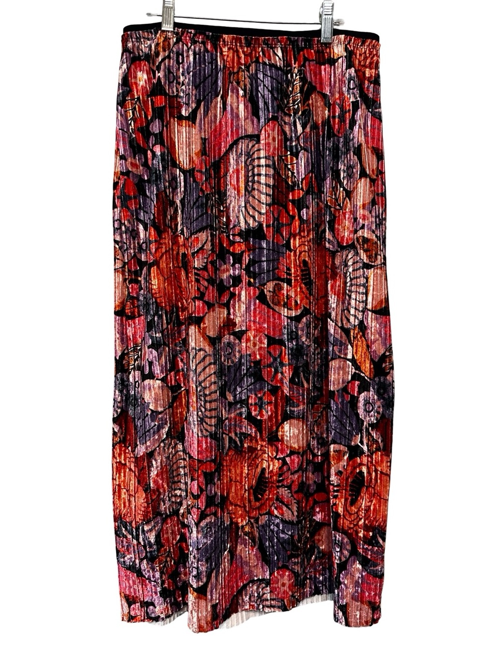 Anthropologie Multicolor Floral Pleated Midi Skirt